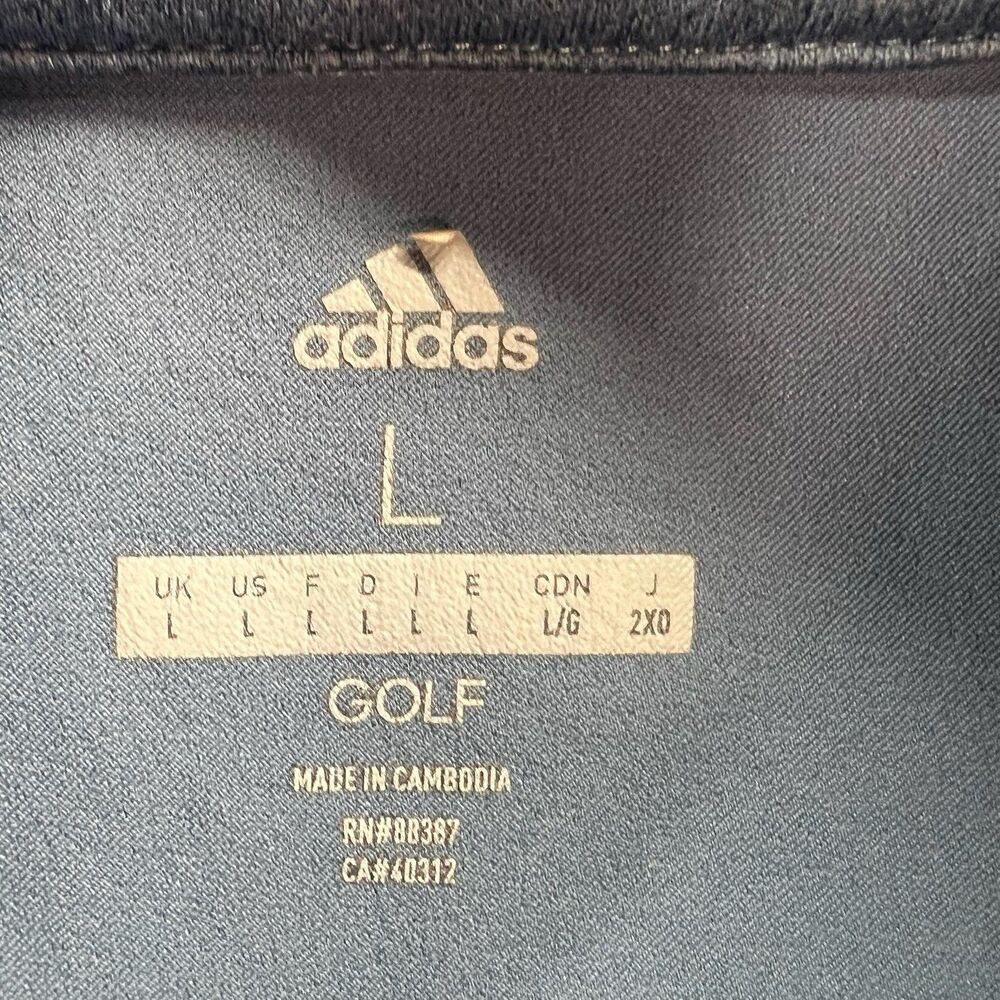 Adidas Mens Quater Zip Golf  Pullover‎ Blue Gray Color Size Large Activewear - Picture 3 of 7